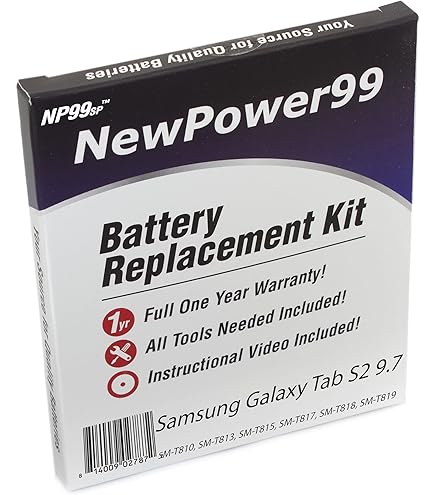 Amazon.com: NP99sp Battery Kit for Samsung Galaxy Tab S2 9.7